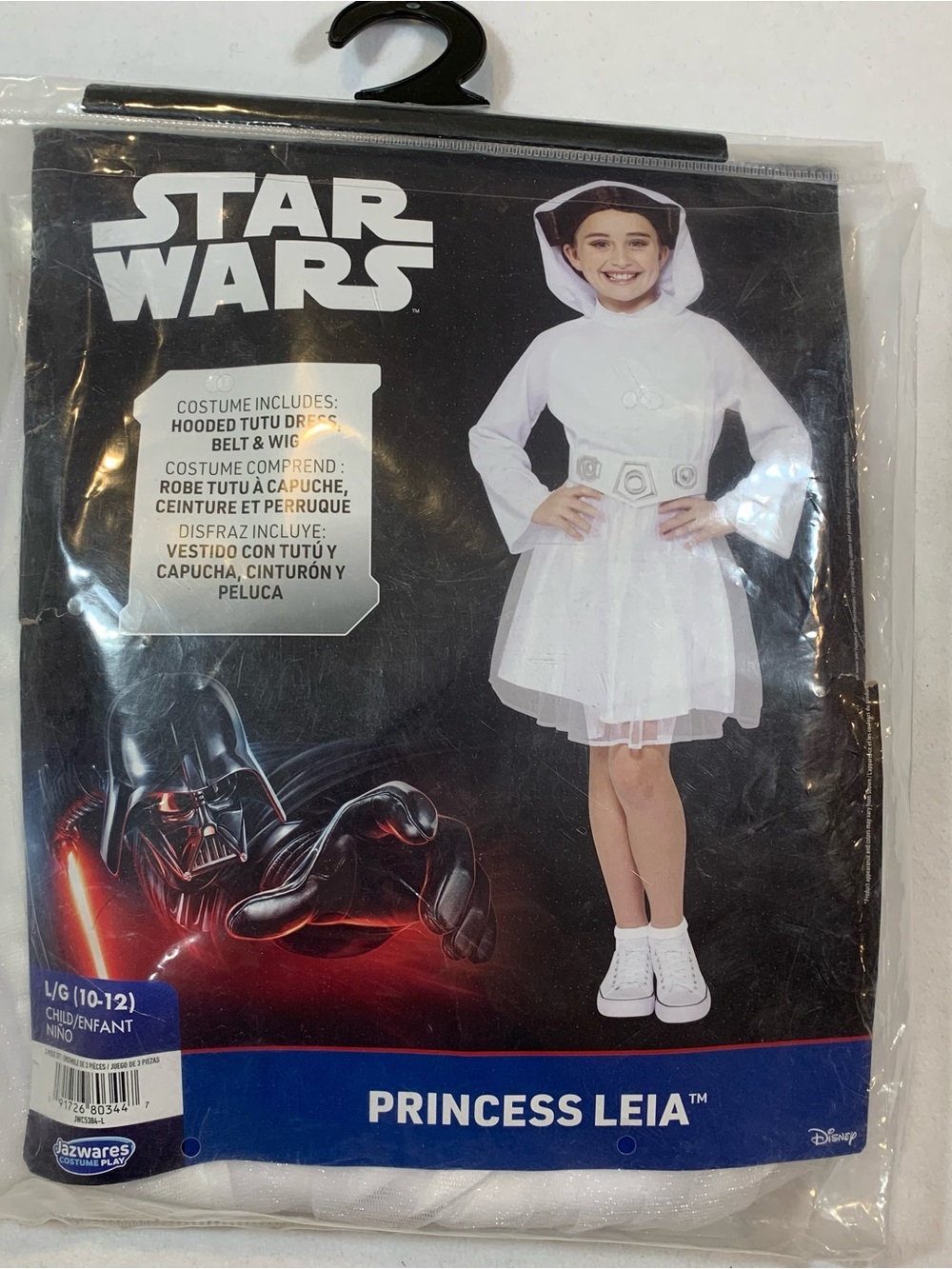 Star Wars New Princess Leila Costume Kids Size Large 10/12 Dress Up Halloween